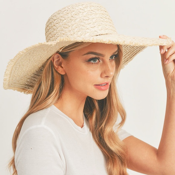 Natural Wide Brim Straw Sun Hat - Picture 4 of 5